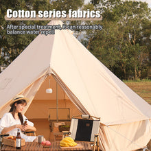 Load image into Gallery viewer, 4-Season Waterproof Cotton Canvas Large Family Camp Beige Color Bell Tent glamping tent