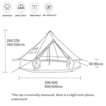 Load image into Gallery viewer, Good quality luxury glamping tent 5m cotton canvas bell tent for outdoor camping tent