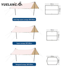 Load image into Gallery viewer, Good Quality Girder shelter sun shade rain fly awning camping tarp with tent pole beach tent sun shelter