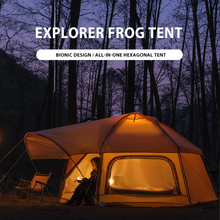 Load image into Gallery viewer, 2022 Latest fashion 3-4 Persons Hiking Tipi Cotton Canvas Glamping Tent for Sale Large Luxury Family Tent Camping Outdoor Tents

