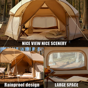 2022 Latest fashion 3-4 Persons Hiking Tipi Cotton Canvas Glamping Tent for Sale Large Luxury Family Tent Camping Outdoor Tents