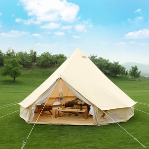 Best selling outdoor tent arabic canvas camp family tent  6m cotton canvas bell tent glamping tent