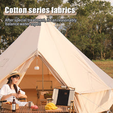 Load image into Gallery viewer, 4-Season Waterproof Cotton Canvas Large Family Camp Beige Color Bell Tent glamping tent
