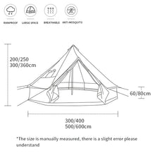 Load image into Gallery viewer, Good quality luxury glamping tent 4m cotton canvas bell tent for outdoor camping tent
