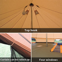 Load image into Gallery viewer, Good quality luxury glamping tent 4m cotton canvas bell tent for outdoor camping tent
