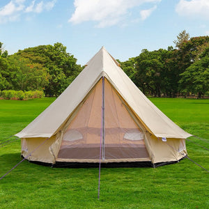 Good quality luxury glamping tent 5m cotton canvas bell tent for outdoor camping tent