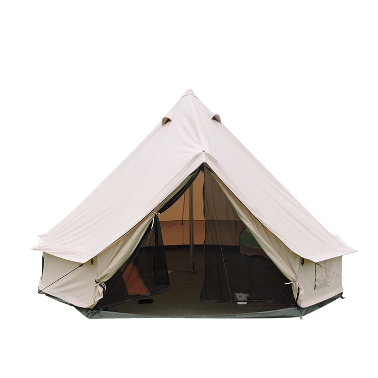 Good quality luxury glamping tent 4m cotton canvas bell tent for outdoor camping tent